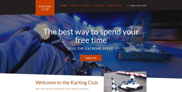 адаптивный шаблон сайта картинг-клуба