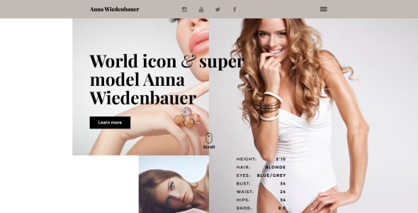 шаблон сайта модельного портфолио