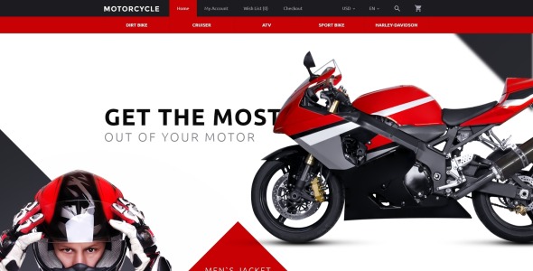 шаблон мотоцикла opencart