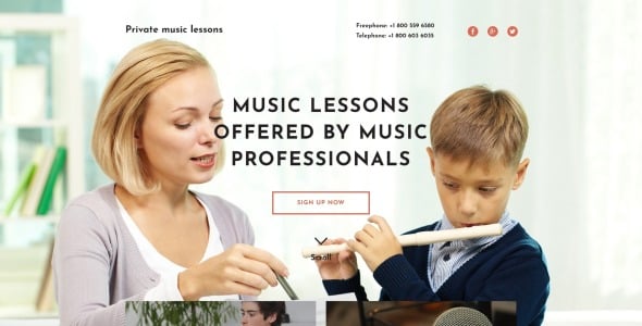 адаптивный шаблон целевой страницы музыкальной школы