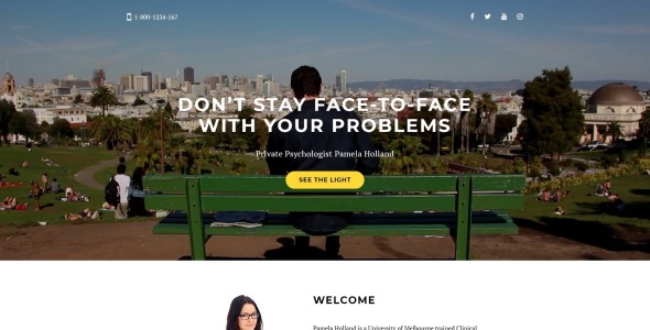 психолог чистый bootstrap html шаблон целевой страницы