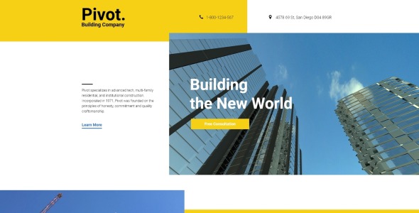 строительная компания чистый html шаблон целевой страницы