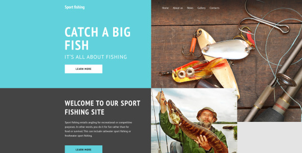 шаблон сайта спортивной рыбалки