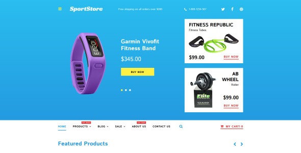 спортивный магазин shopify тема