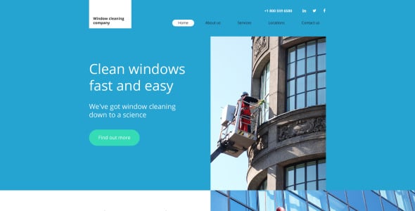 шаблон сайта для очистки окон