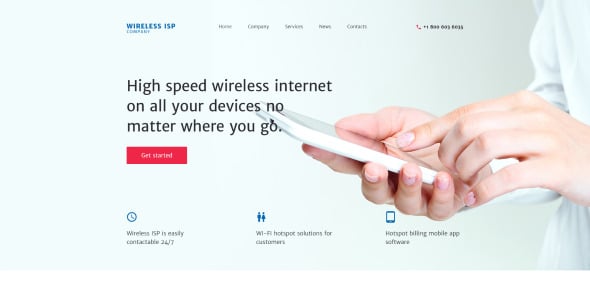 шаблон веб-сайта беспроводного провайдера
