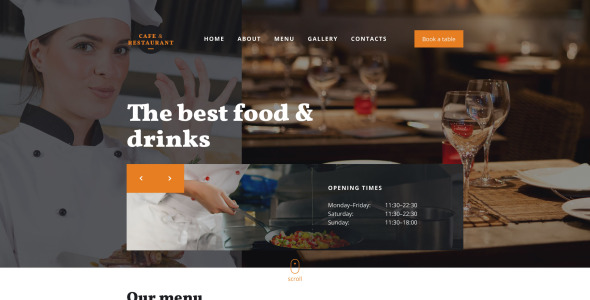 адаптивный шаблон сайта кафе и ресторана
