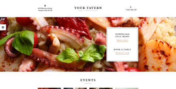 адаптивный шаблон сайта кафе и ресторана