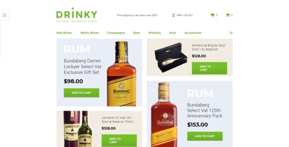 шаблон drinky opencart