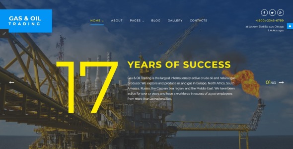 шаблон joomla для торговли газом и нефтью