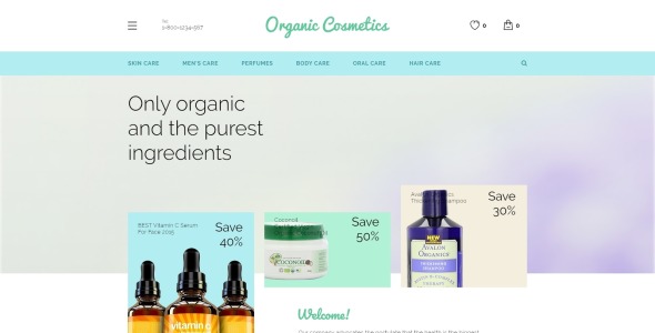 органическая косметика шаблон opencart