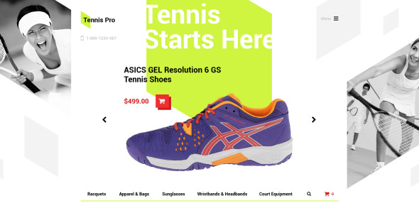 шаблон tennis pro opencart