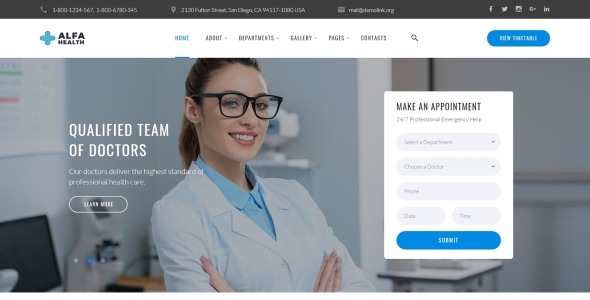 доктор многостраничный html современный шаблон сайта
