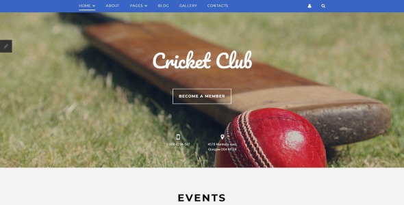 шаблон cricket club joomla