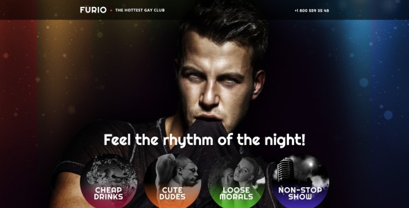 адаптивный шаблон целевой страницы ночного клуба