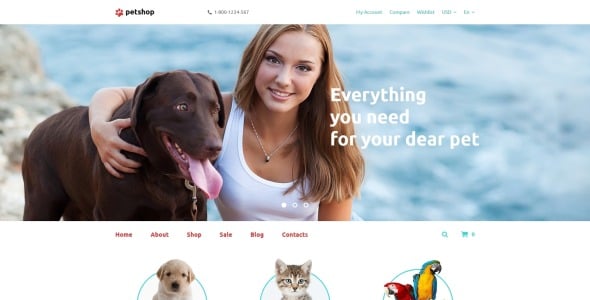 шаблон OpenCart petshop