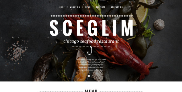 отзывчивый шаблон сайта ресторана морепродуктов