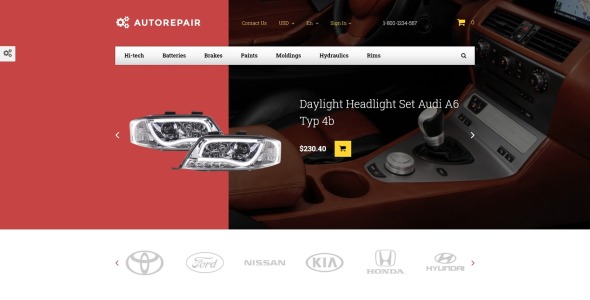 запчасти для автомобилей prestashop тема