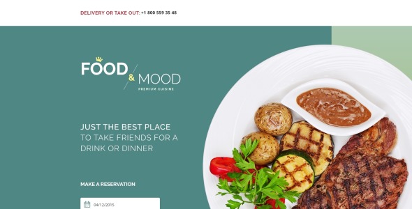 шаблон целевой страницы кафе и ресторана