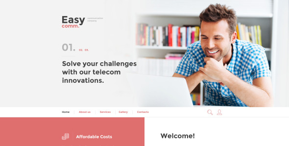 коммуникационный адаптивный шаблон веб-сайта