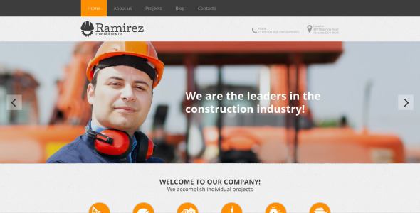 строительная компания moto cms html шаблон