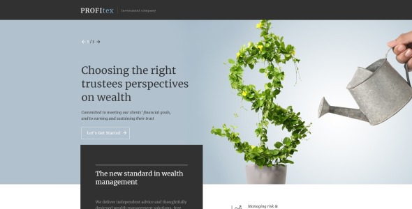 адаптивный шаблон целевой страницы инвестиционной компании