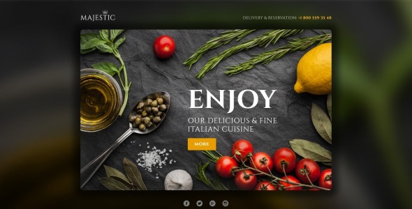 итальянский ресторан отзывчивый шаблон целевой страницы