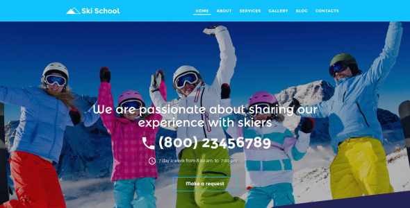 сноуборд и лыжная школа moto cms 3 шаблон