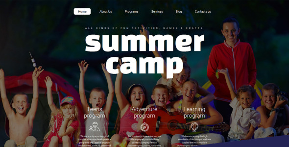 летний лагерь moto cms 3 шаблон