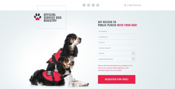 собака отзывчивый шаблон целевой страницы