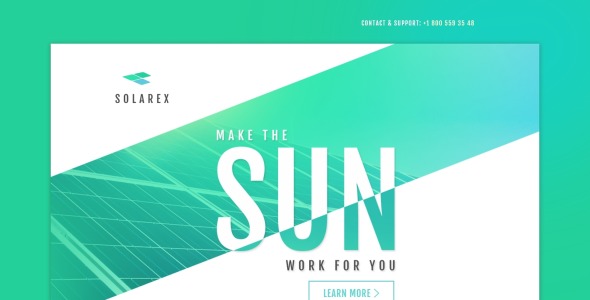 шаблон целевой страницы солнечной энергии отзывчивый