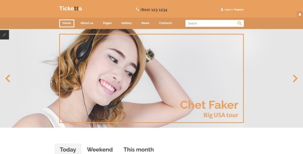 сайт билетов отзывчивый шаблон joomla