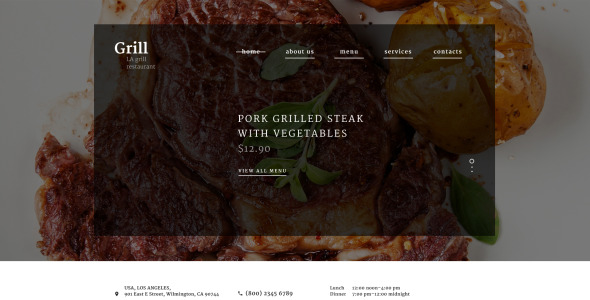 адаптивный шаблон сайта ресторана барбекю