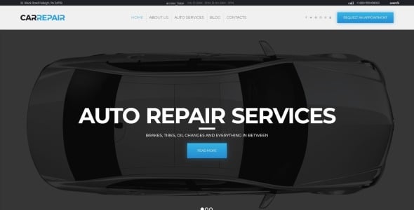 услуги по ремонту автомобилей тема wordpress