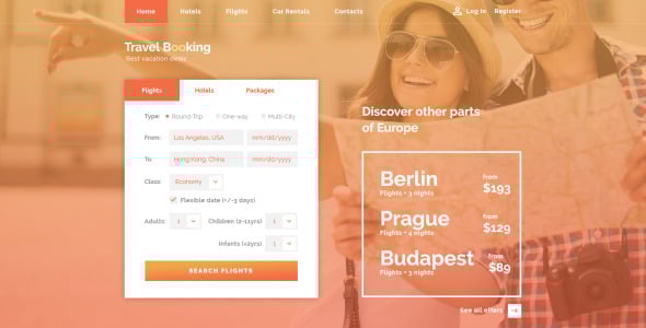 адаптивный шаблон сайта для путешествий