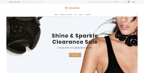 магазин ювелирных изделий и аксессуаров отзывчивая тема woocommerce