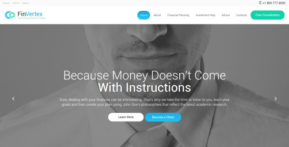 шаблон сайта finvertex