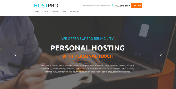 шаблон сайта hostpro
