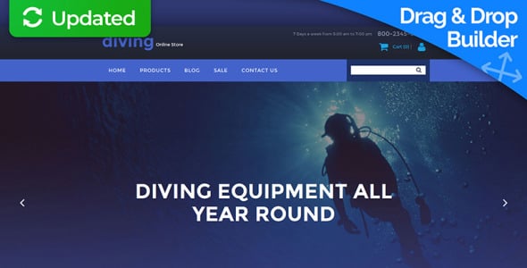 дайвинг motocms шаблон электронной коммерции
