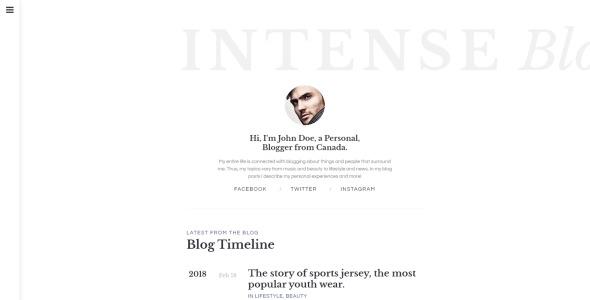 интенсивный шаблон сайта блога