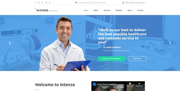 интенсивный шаблон сайта стоматологической клиники
