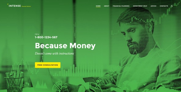 интенсивный шаблон веб-сайта финансового консультанта