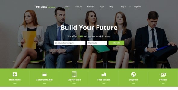 интенсивный шаблон сайта job board
