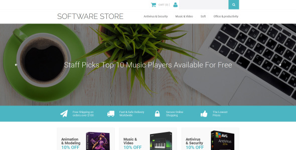 магазин программного обеспечения отзывчивый шаблон электронной коммерции motocms