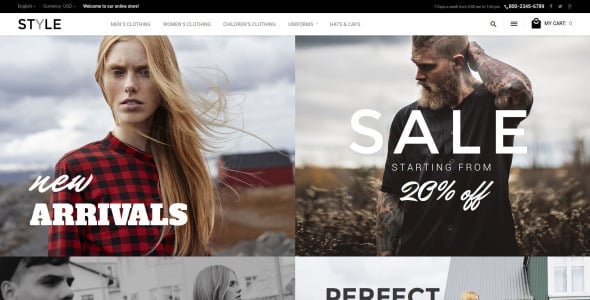 модная одежда magento тема