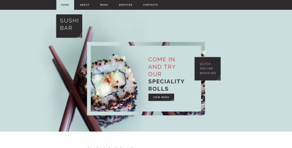 адаптивный шаблон сайта суши-бара