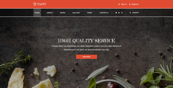 шаблон сайта кафе и ресторанов