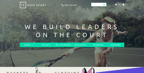 шаблон электронной коммерции tennis store motocms