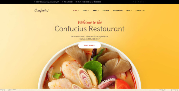 китайский ресторан отзывчивая тема wordpress