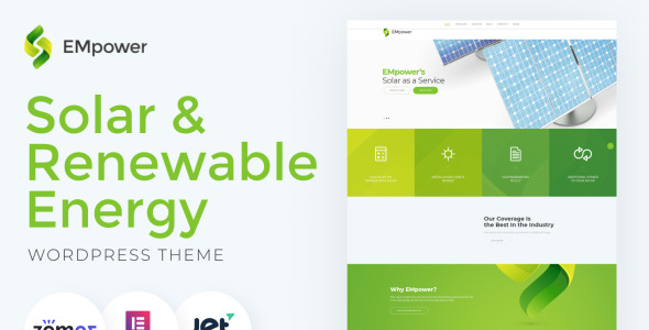 солнечная и возобновляемая энергия wordpress тема
